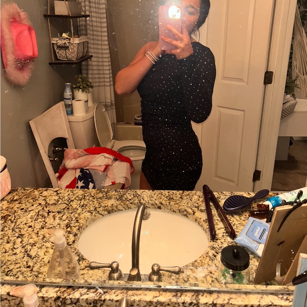 black rhinestone homecoming dress never worn before